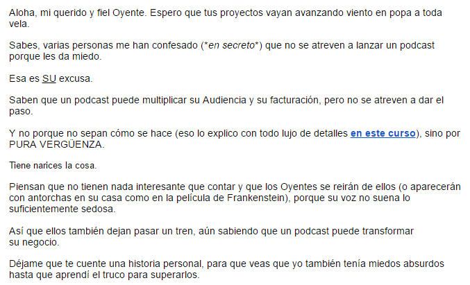 Campaña de texto plano