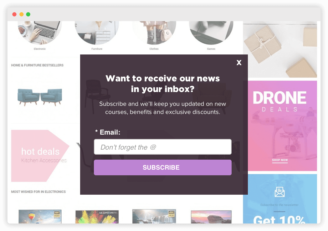 Email Marketing Pop-up Form