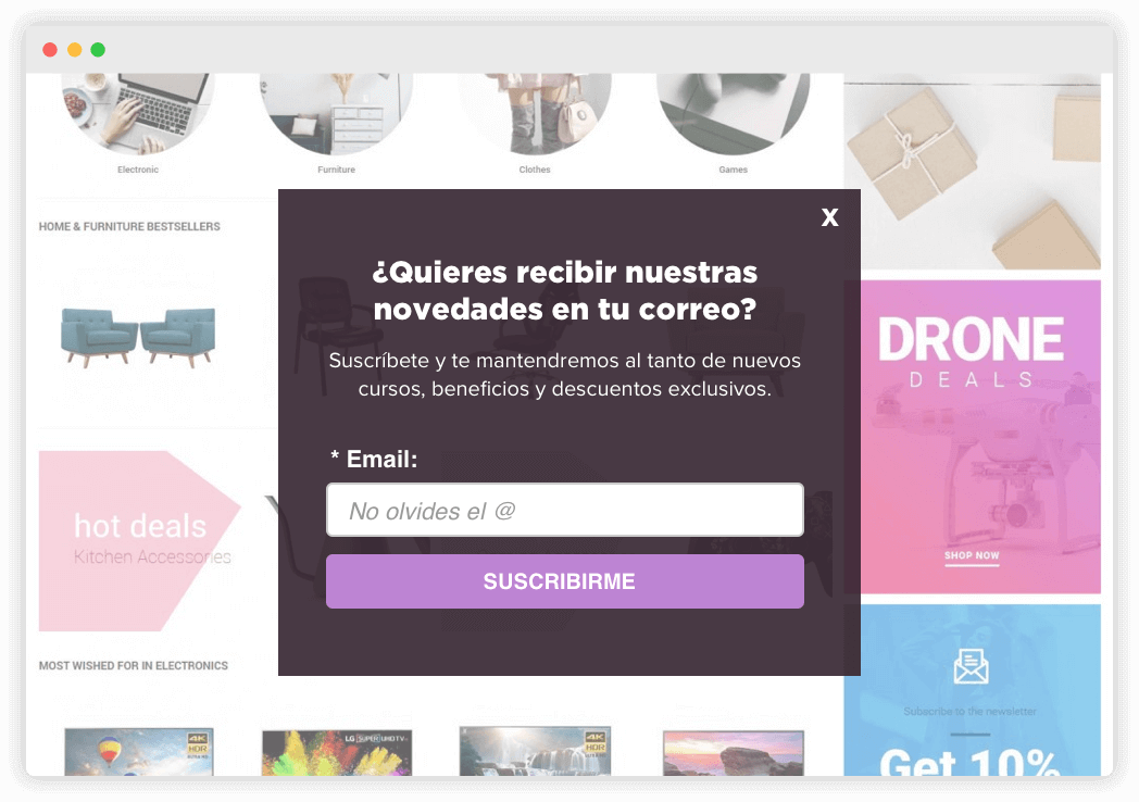 Formulario Pop-up para Email Marketing